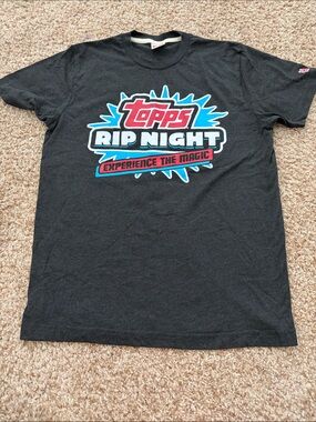 Topps Black Tee with Red & Teal Logo Graphic